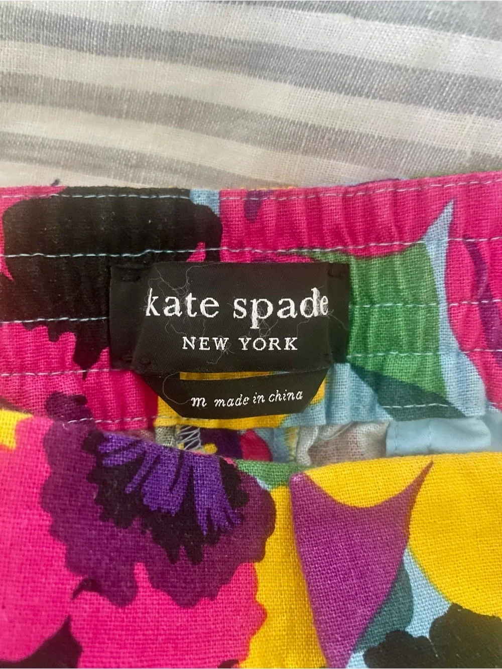 kate spade New York Orchid Bloom Linen Blend Bermuda Shorts Sz Medium
